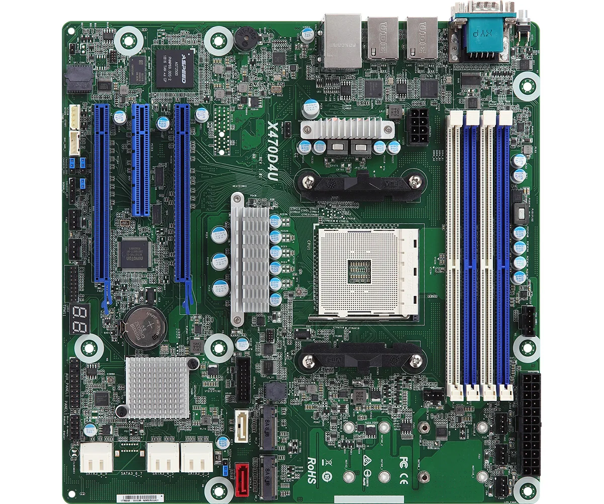X470D4U Server системная плата AMD AM4 series CPU DDR4ECC и non-ecc IPMI |