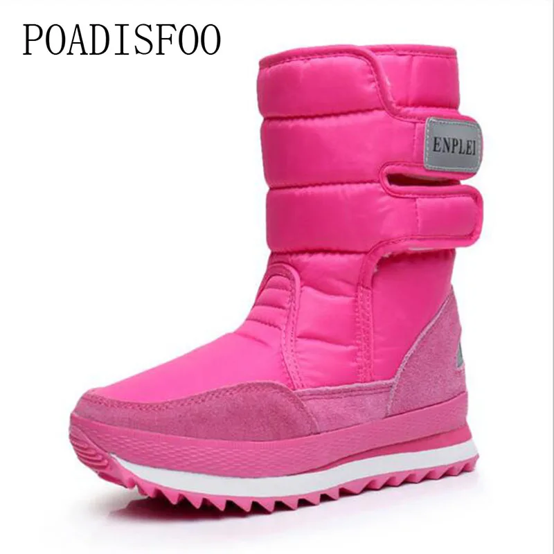Г. Женские ботинки на платформе, плотные, теплые, влагостойкие и противоскользящие, большие размеры, влагостойкие, Xz-27 - Цвет: pink