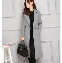 2019 Осень Зима Женское шерстяные пальто модное корейское женское тонкое длинное шерстяное пальто женское Свободное пальто r1660