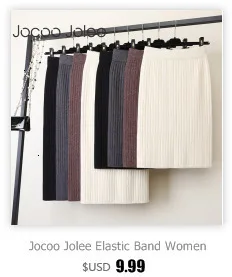 Jocoo Jolee весна осень модные женские Высокая талия плиссированные сплошной цвет Половина Длина эластичная юбка Акции Леди Черный Розовый