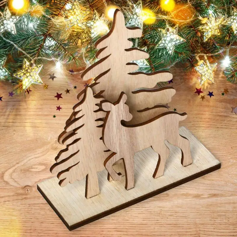Год натуральное дерево Рождественское украшение Санта снеговик олень Рождественский подарок Noel Рождественское украшение для дома Navidad Deco