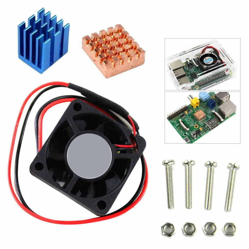 

Copper Aluminium Heat Sink Cooling Fan Replacement Kit For Raspberry Pi 4/3/2 B
