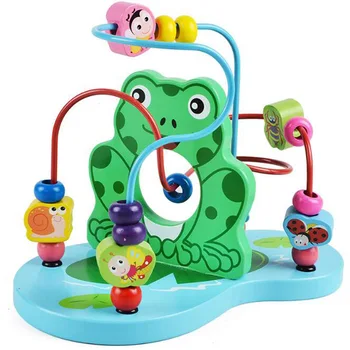 

2020 Baby Toys Colorful Bead Maze Child Learning Educational Toy Wooden Cartoon Animal Blocks Building Blocks Toy