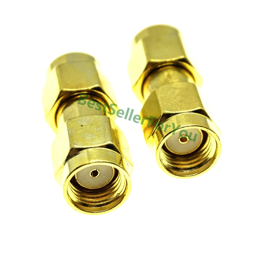 

RP SMA male plug To RP-SMA male Straight RF connector Adapter New
