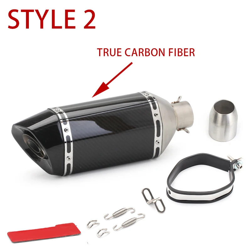 Motocicleta modificado Tubo de escape todo o Grande carbono hexagono 51 Linhas Порто adequado para CB400 z750 Z800 - Цвет: STYLE 2