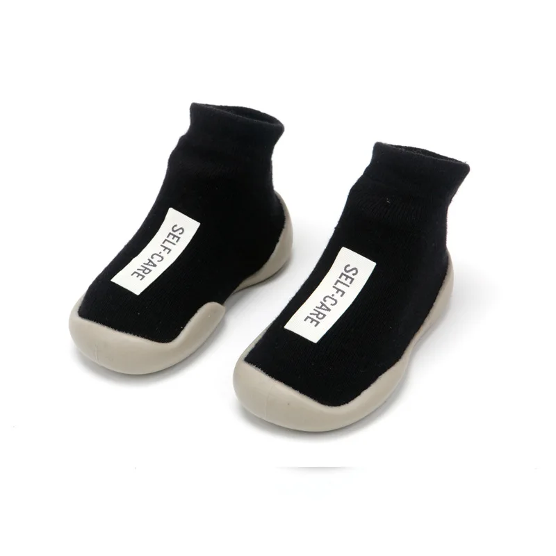 Black And White Spring And Autumn Single Model Waterproof Anti-slip Anti-Falling Infant Ankle Sock Baby Toddler Shoes Soft Botto