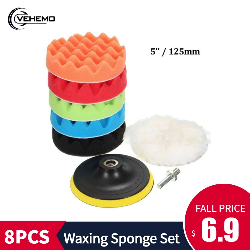 

Durable Sponge Kit Wheel Polish Drill Drill Wool 12.5cm Multicolor Universal 5-Inch Pratical Sponge Kit