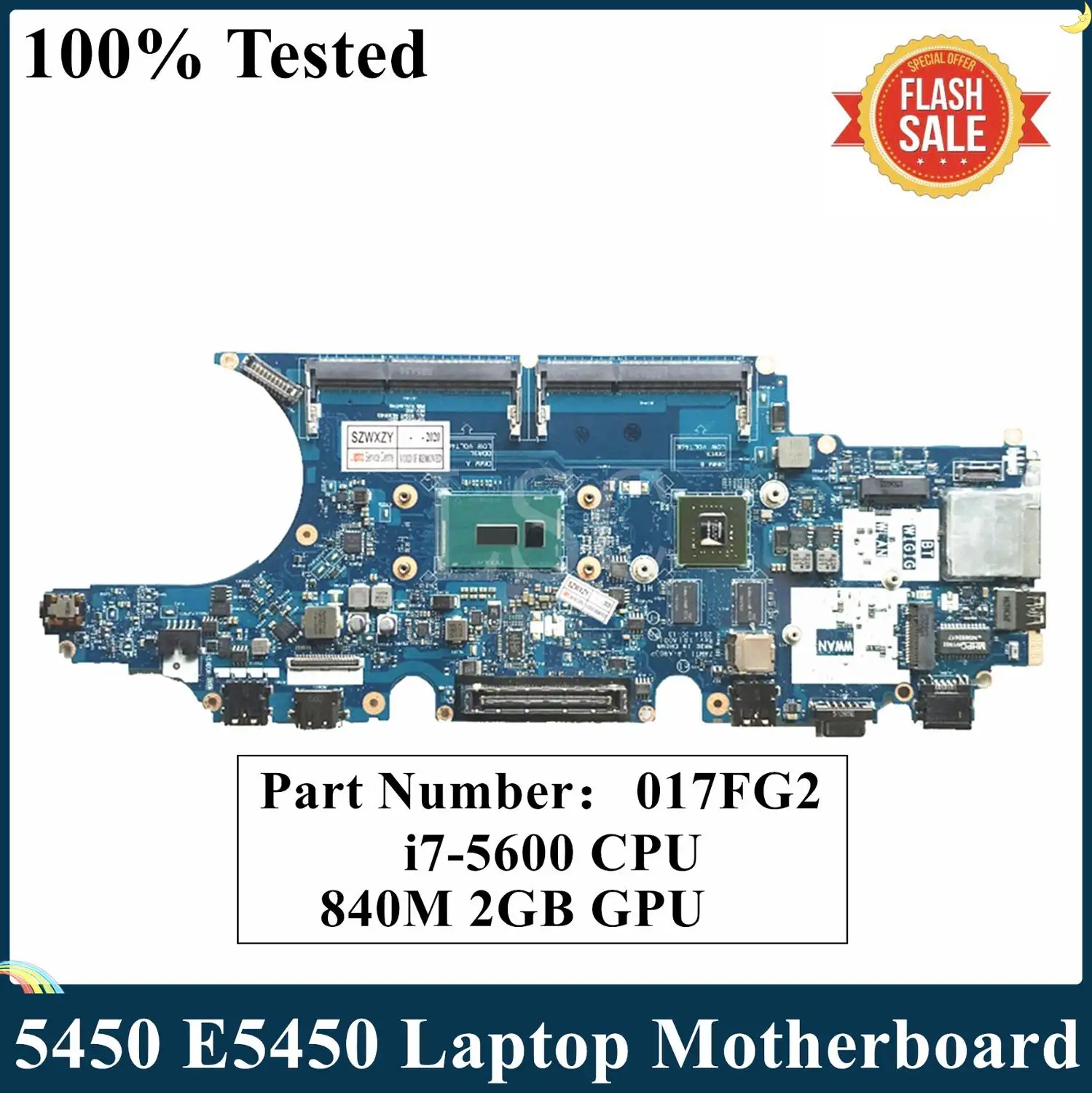 Фото СОП для DELL E5450 Материнская плата ноутбука CN-017FG2 017FG2 17FG2 с SR23V I7-5600 2 60 ГГц Процессор