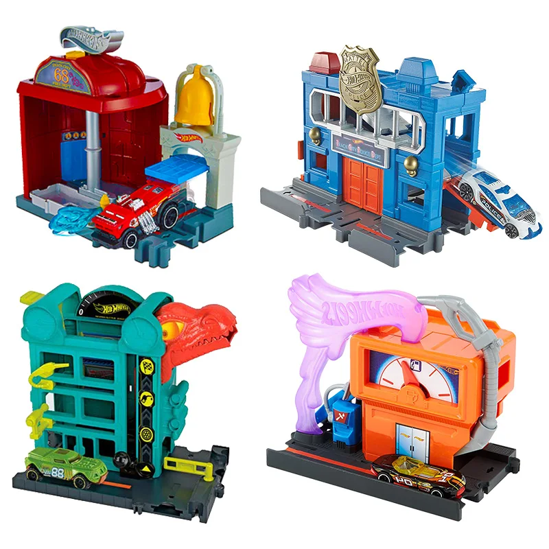 Хот Вилс автомобильный трек модель городская тема серии города пожарная станция Spinout мальчиков игровой набор и детские игрушки для детей