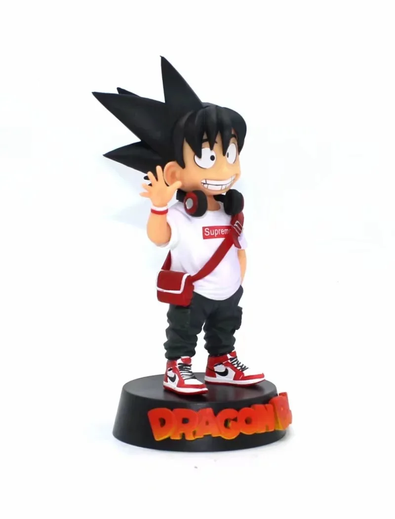 Аниме игрушка Dragon Ball популярная марка Goku порошок красный белый смайлик Goku Милая статуя в коробке украшения