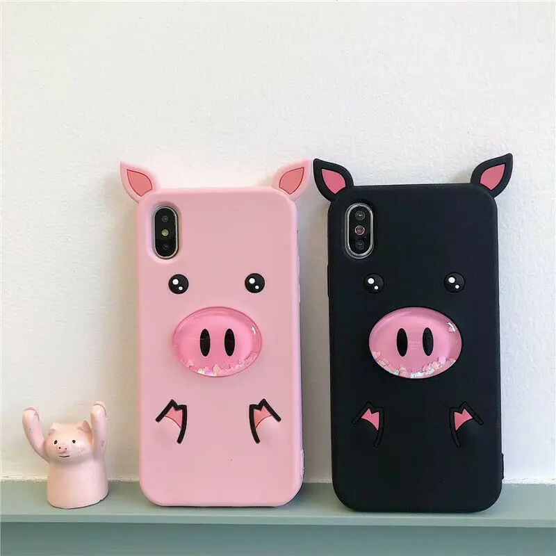 For iPhone XS Max XR 6/7/8 Plus Cute Cartoon Quicksand Liquid Soft Case Cover |