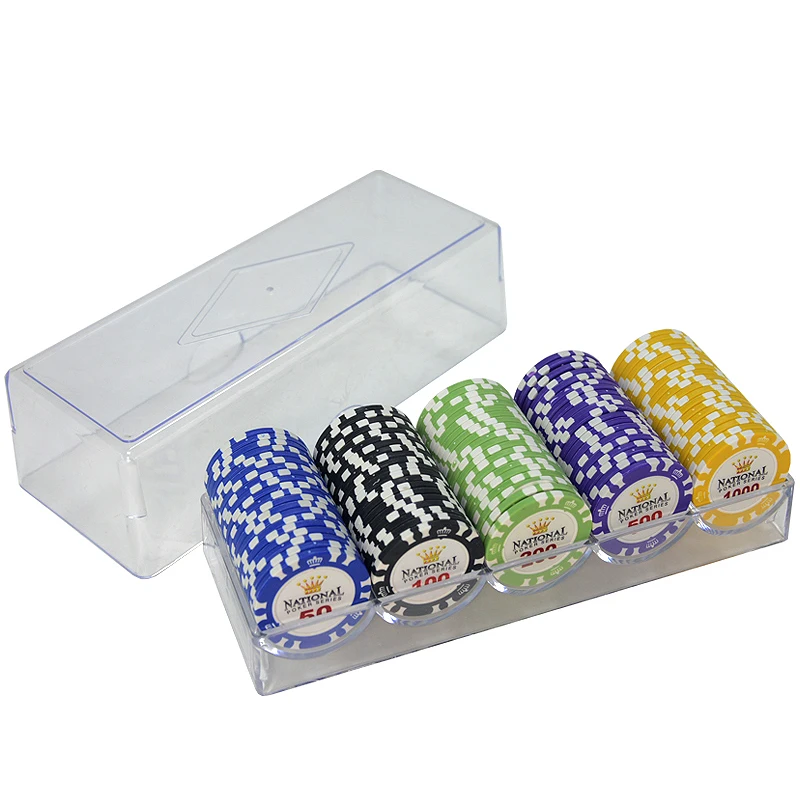 100/200/300/400/500 шт./компл. Золотая Корона покер чип глины Casino Chips в форме фишек Казино Техасский Холдем комплекты с ПУ-кожа Чехол/коробка/костюм чехол - Цвет: 100pcs with lid-2