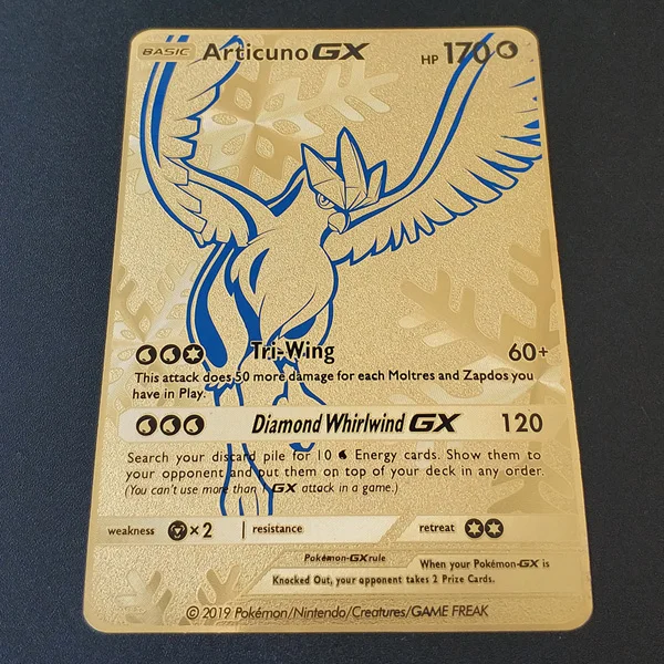 Pokemon Cards, золото, металл, GX, EX Card, Чаризард, Пикачу, PTCG, битва, коллекция карт, фигурка, модель, детская игрушка, подарок - Цвет: Articuno