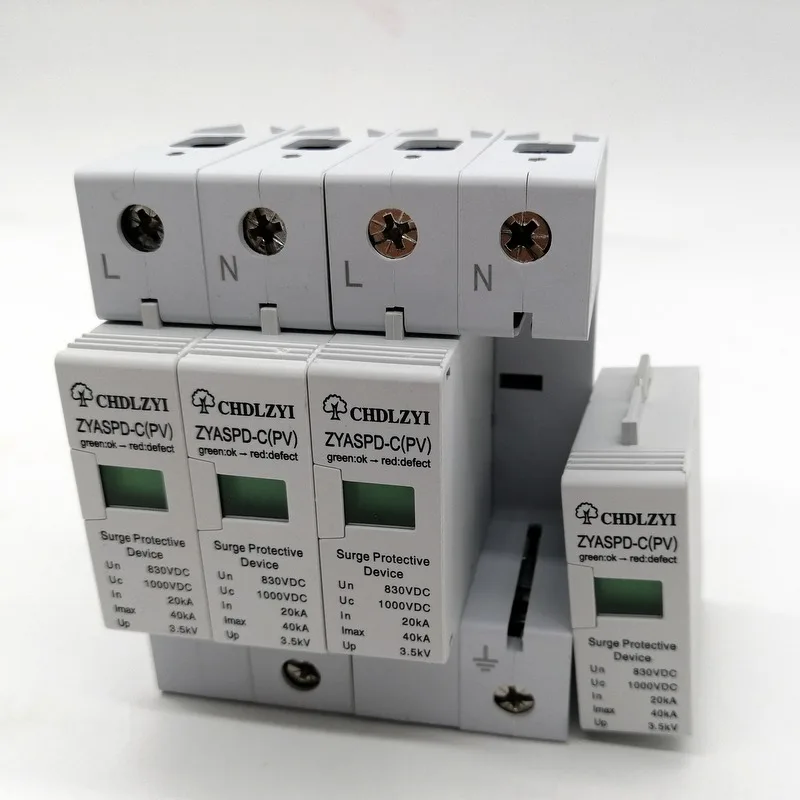 500v 800v 1000v C40 SPD 3P+ N 20KA~ 40KA Защита от перенапряжения разрядник низкого напряжения дом 4 полюса стабилизатор напряжения