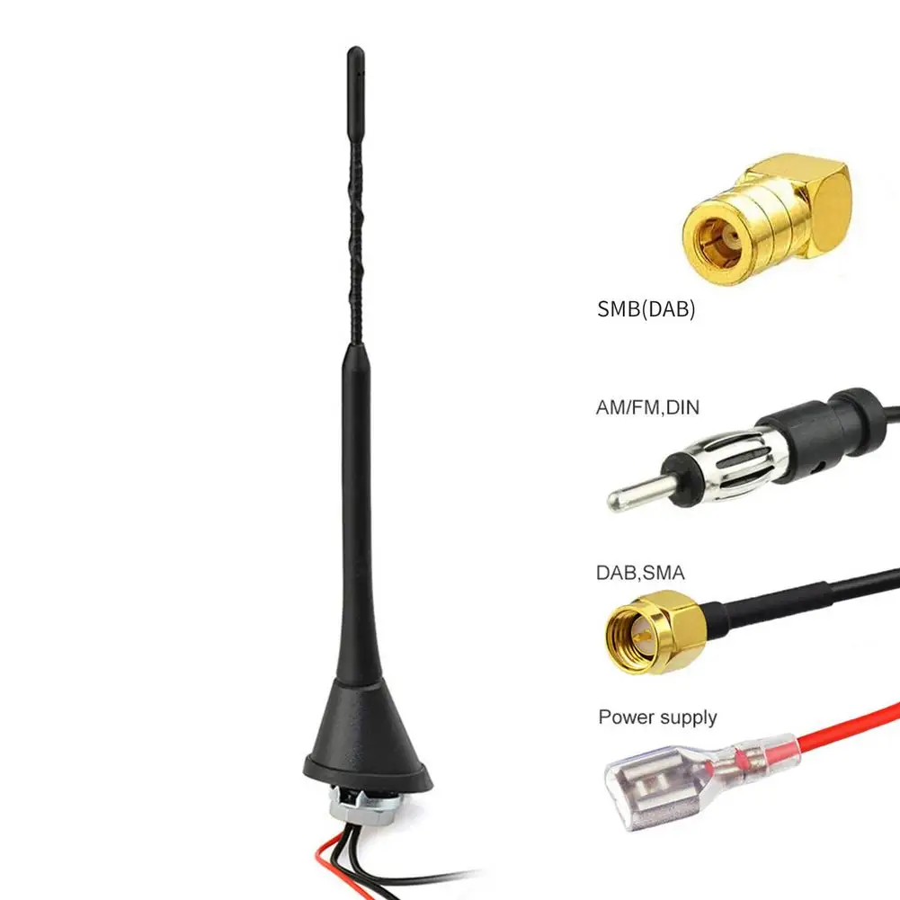 Ricambio Antenna Antenna Auto Digitale DAB /FM/AM - Con Amplificatore, Cavo 5m, Connettori SMB/SMA E DIN DAB FM AM Antenna - Foto 11