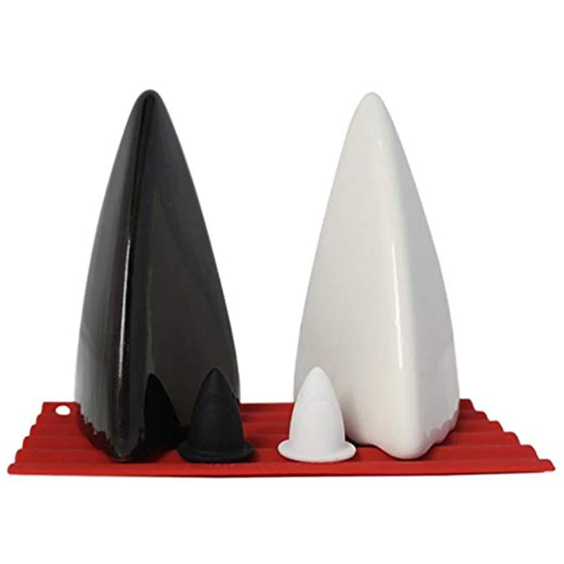 

2Pcs Creative Ceramics Shark Fins Salt Sugar Spice Pepper Shaker Seasoning Cans Kitchen Tools