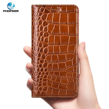 

Crocodile Genuine Leather Case For Asus Zenfone 6 ZS630KL Zenfone 6Z 2019 Business Flip Cover Mobile Phone Cases