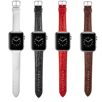 

Genuine Leather Strap For Apple Watch 5/4 Band 44MM 40MM Crocodile Grain Watchands For Iwatch Bands Series 5/4/3/2/1 Bracelet