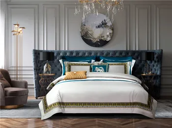 

Luxury 1000TC egyptian cotton Queen King Bedding Set gray Bed cover Bedsheet Duvet Cover Bed set parure de lit