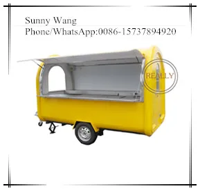 fast food truck trailer with high roof coffee bike for snack food hot dog cart