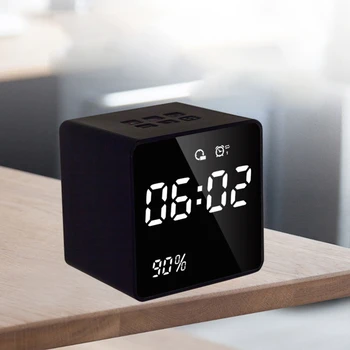 

LED Alarm Clock with FM Radio Bluetooth Speaker Wireless AUX TF USB Music Player