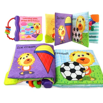

Toddler Activity Soft Cloth Non Toxic Colorful Infant Educational Book Teether Educational Toy Baby Rattles Tactile Sensory Gift