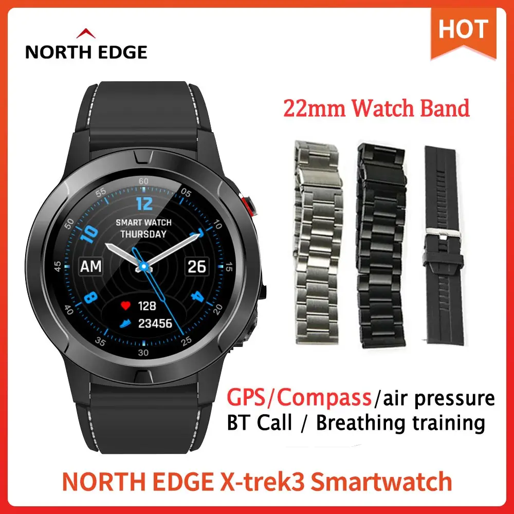 2020 Новые GPS умные часы North EDGE MenHeart Rate Шагомер Bluetooth Вызов высотомер Компас