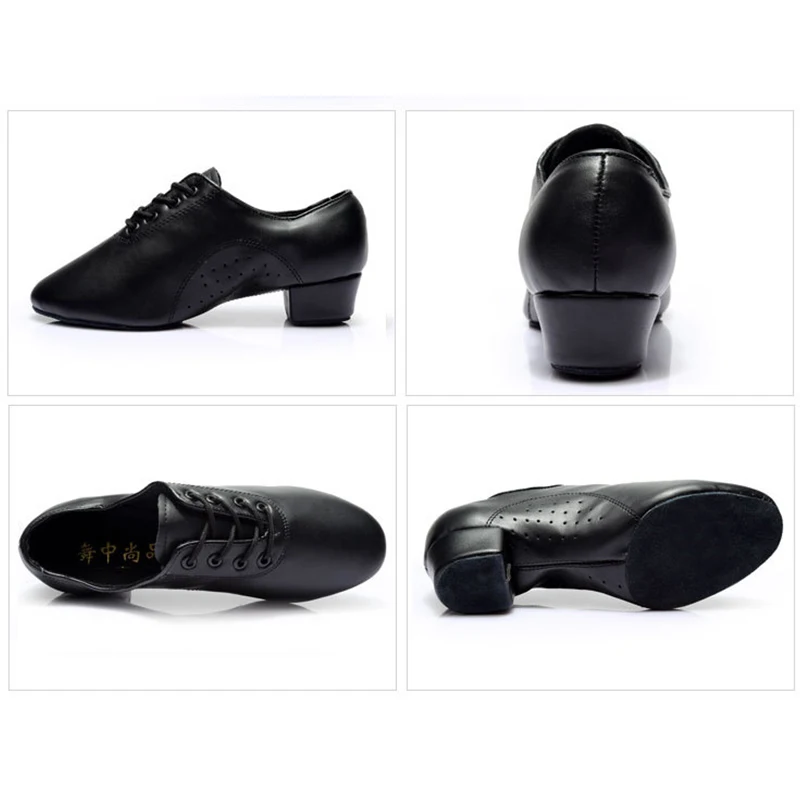 Современные детские мужские бальные туфли для латинских танцев, танго, мужские туфли для сальсы, черные туфли для танцев, большие размеры 25-45