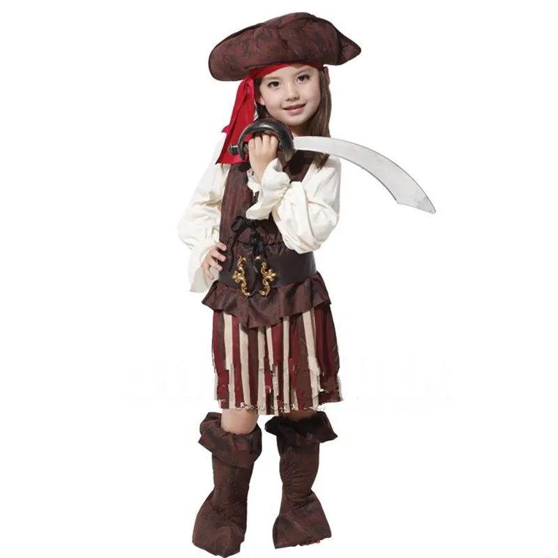 Детское рождественское праздничное платье для девочек, костюм пирата капитана, новые фантазийные наряды для косплея Yerar