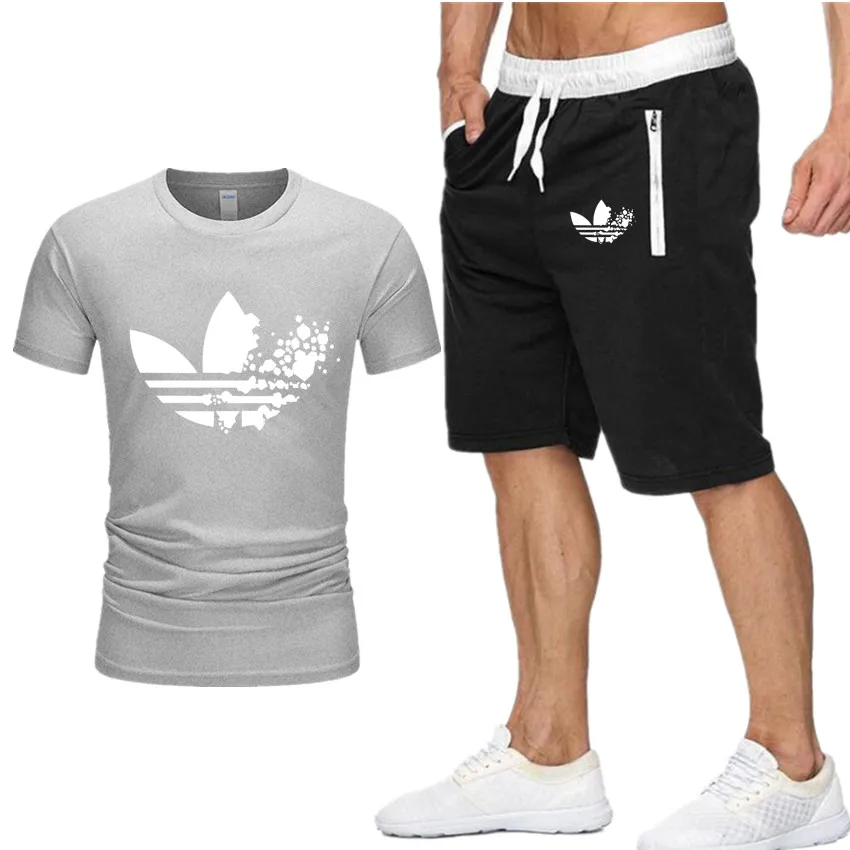 Новая футболка+ шорты наборы мужские летние костюмы с принтом Джордан повседневная мужская футболка спортивные костюмы брендовая одежда топы тройники комплект мужской