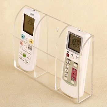 

Acrylic Remote Control Holder Office Air Conditioner Makeup Brush Home Space Saving Transparent Wall Mounted Storage Box