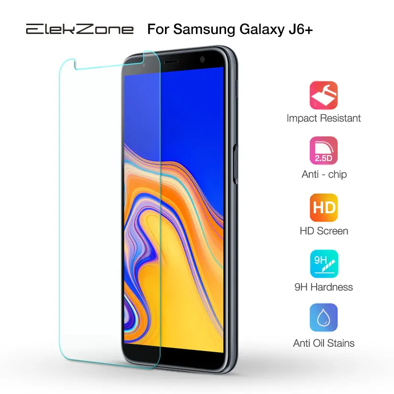 3 шт. закаленное стекло для Samsung Galaxy J6PLUS Защитная пленка экрана HD 2.5D стеклянная