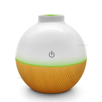 

USB Ultrasonic Humidifier 130ml Aroma Diffuser Essential Oil Diffuser Aromatherapy mist maker with 7 color LED Light Wood grain