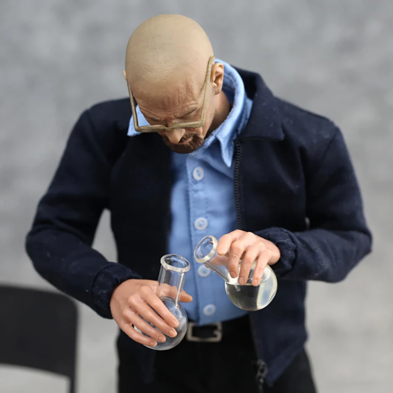 

1/6 Scale Glass Product Laboratory Chemical Supplies Flask Beaker with Cork Model for 12" Action Figure Body Doll Accessories