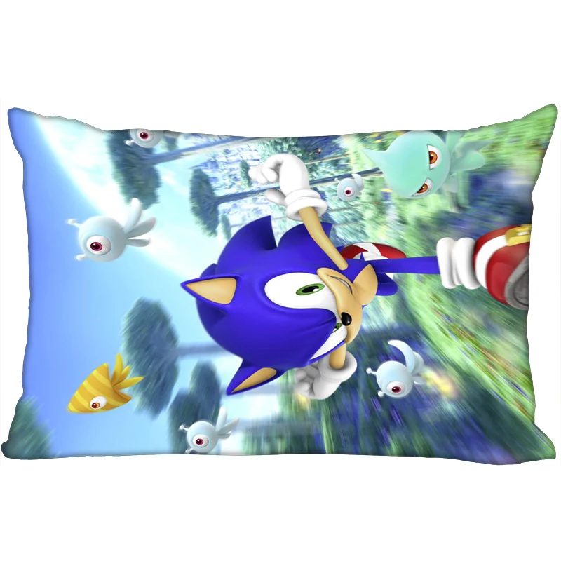Горячая Sonic печатных атласные Наволочки две стороны Стандартный шелк мягкий прямоугольник на молнии наволочка больше размер Пользовательский логотип - Цвет: 4