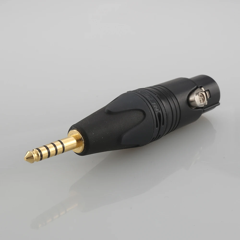 para 4.4mm masculino equilibrado banhado a ouro adaptador macho fêmea plug