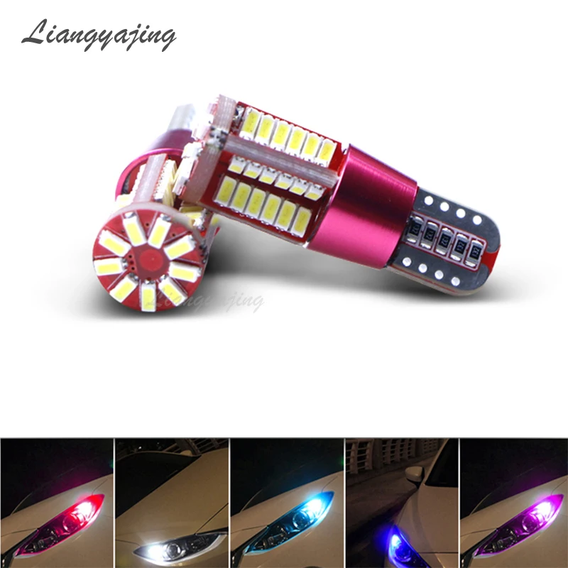 6Pcs T10 W5W 57SMD LED Clearance Lights Canbus NO Error Car Marker Light Auto Wedge Bulb Parking Lamp Blue Pink Green Yellow | Автомобили