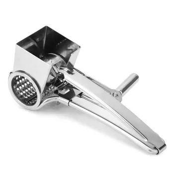 

Rotary Cheese Grater Cutter Ginger Slicer Garlic Shredder Stainless Steel Hand Shake BJStore