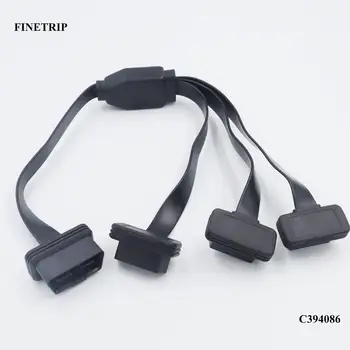Кабель-разветвитель OBD с прямой головкой, 16 контактов, от 1 до 3 разъемов типа «Папа-тройной мама» для нескольких устройств OBD2 Кабель-разветвитель OBD с прямой головкой, 16 контактов, от 1 до 3 разъемов типа «Папа-тройной мама» для нескольких устройств OBD2