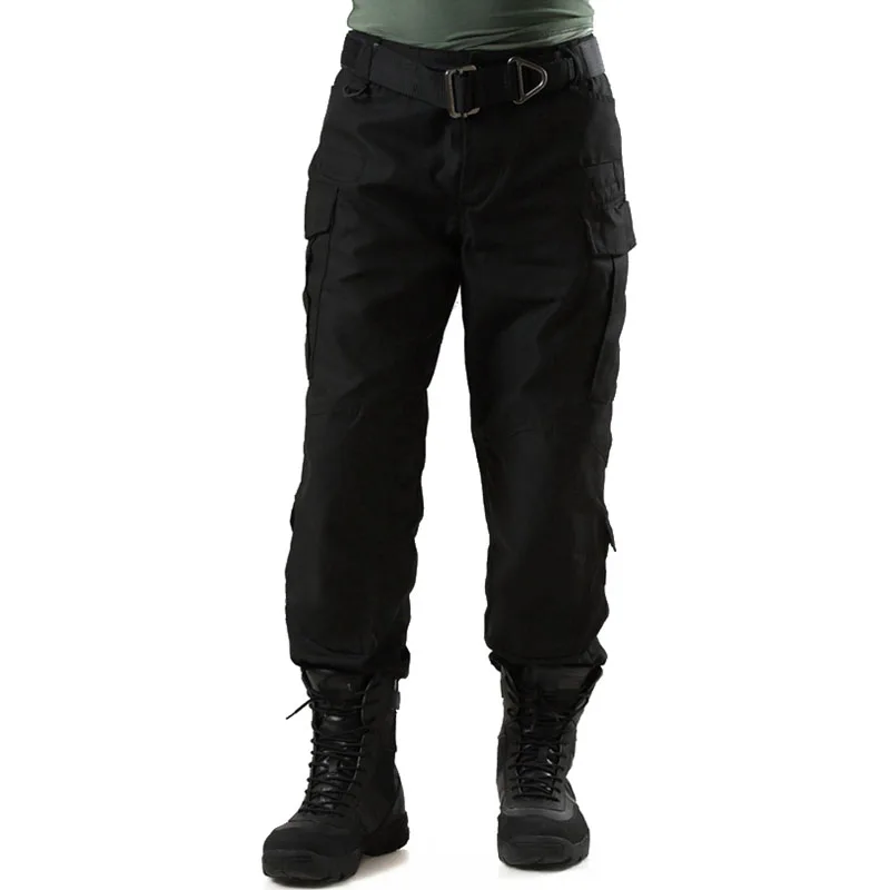 Тактические камуфляжные штаны, военные брюки-карго с несколькими карманами, Мужская армейская одежда, тренировочные брюки, Охотничья уличная форма - Цвет: black