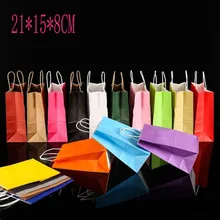 5 шт магазин упаковка мешок окружающей среды мешок модный Подарочный пакет из крафт-бумаги с ручкой хозяйственные сумки Рождество Коричневый