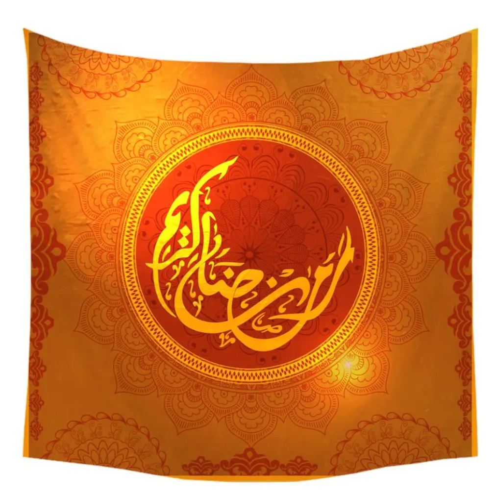 Для мусульманского праздника Рамадан украшения гобелен Халяль Eid Mubarak украшения дома Фон цифровой печати подвесная ткань