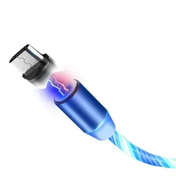 

Circular Magnetic Streamer Data Magical Glow Nighttime Mobile Phone Charging Cable For Apple Android Typec