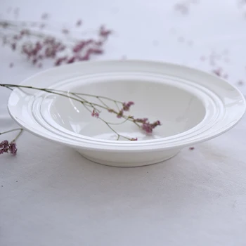 

Pure Bone China Western Food Plate European Kitchen Tableware Pasta Plate Salad Plate Buffet