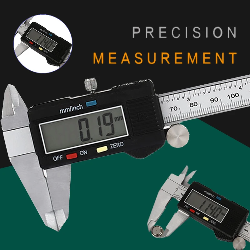 

LCD Digital Vernier Caliper Digital Vernier Caliper LR44 Battery Micrometer Vernier Caliper Measuring Gauge School Ruler