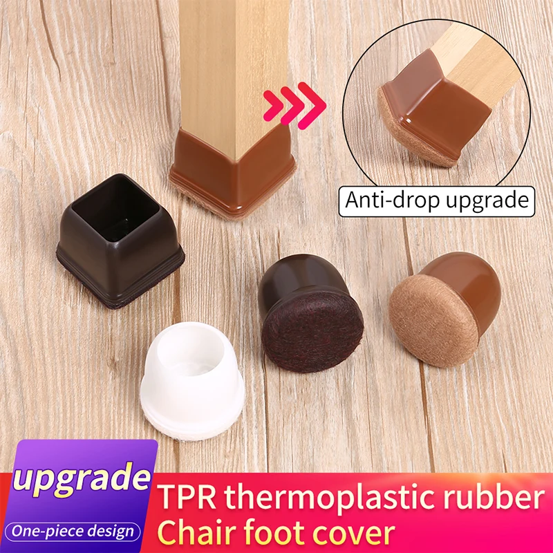 Upgraded Chair Leg Protector Covers Pads For Hardwood Furniture Floor Protectors Caps Sock Round Square Feet Protection Non Slip