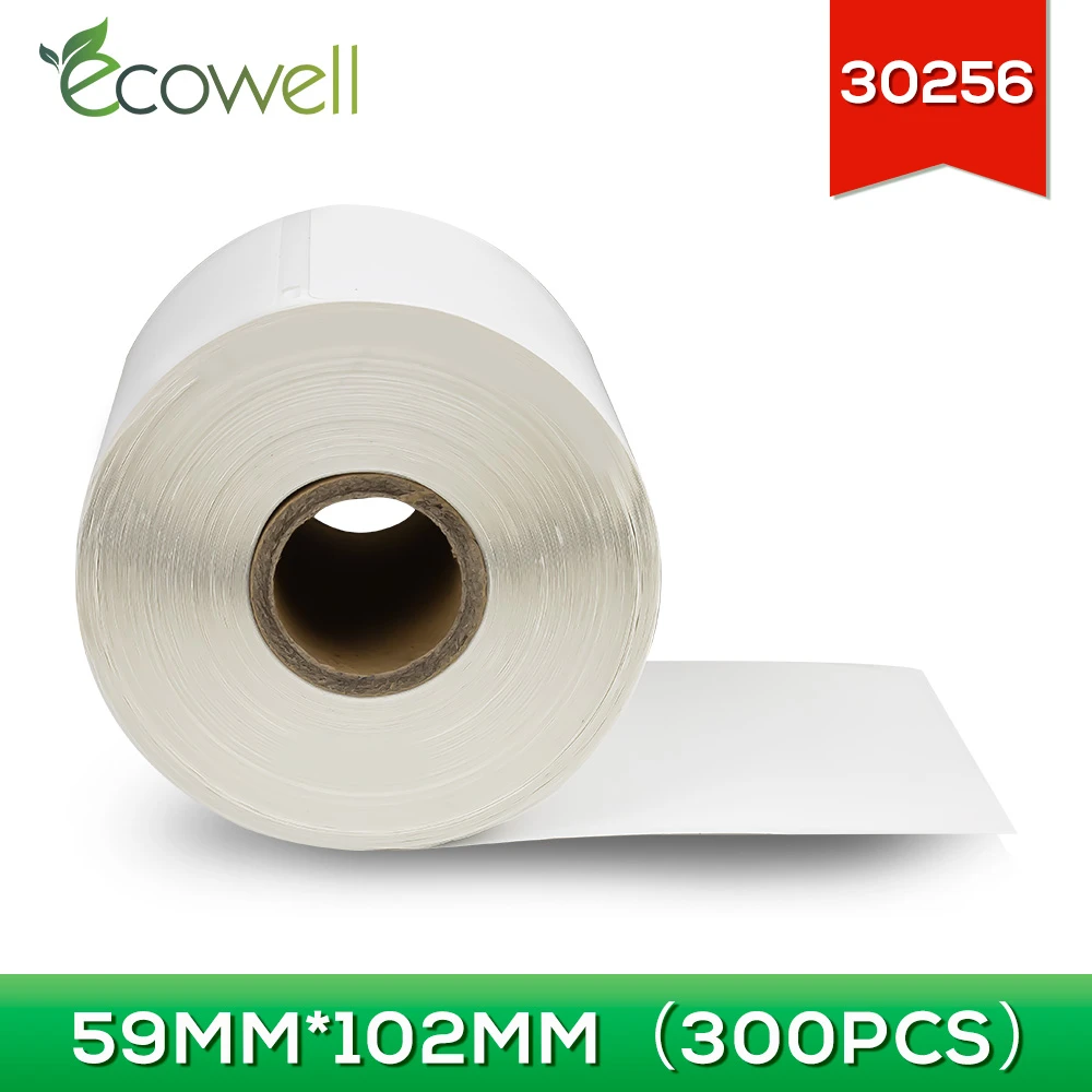 Ecowell Shipping Label 30256 300pcs label compatible LW 30256 replace for  Dymo LabelWriter 450 450 Turbo label maker 59mm*102mm