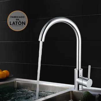 

Kibath monomando high pipe CRE faucet for kitchen sink. Total height is 36,5 cm