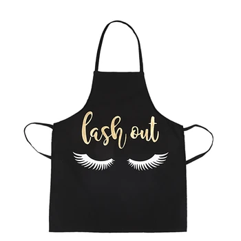 

Lovely Bronzing Eyelash Pattern Kitchen Apron Women Adult Home Cooking Baking Cleaning Aprons Bibs Kitchen Tools Accessories