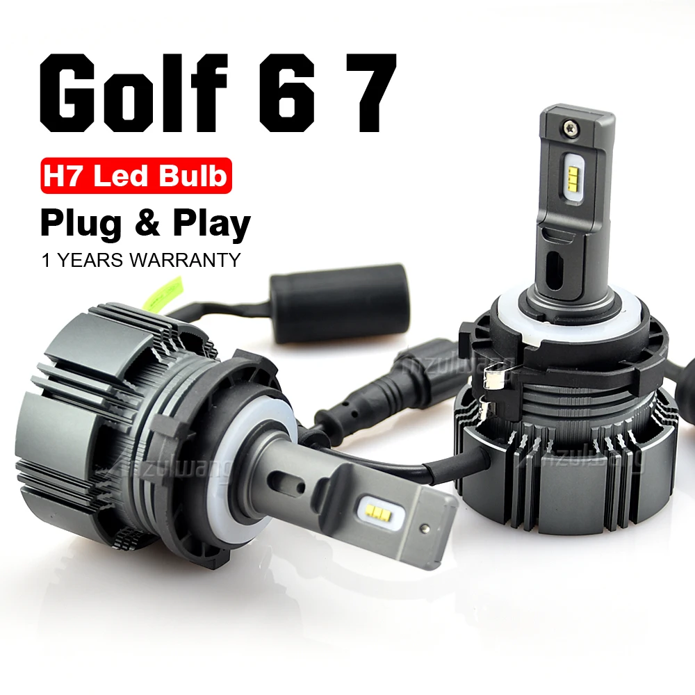 2PCS Golf 6 7 Plug And Play H7 Led Bulb For Scirocco Vito No error Low Beam  Fanless Led Headlight 12V 6000K ZES Chip Lamp - AliExpress